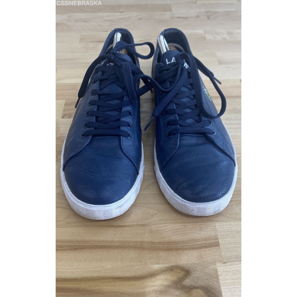 Lacoste Blue Marcel Leather Mens‎ Low Top Perforated Sneakers Casual Shoes - 9